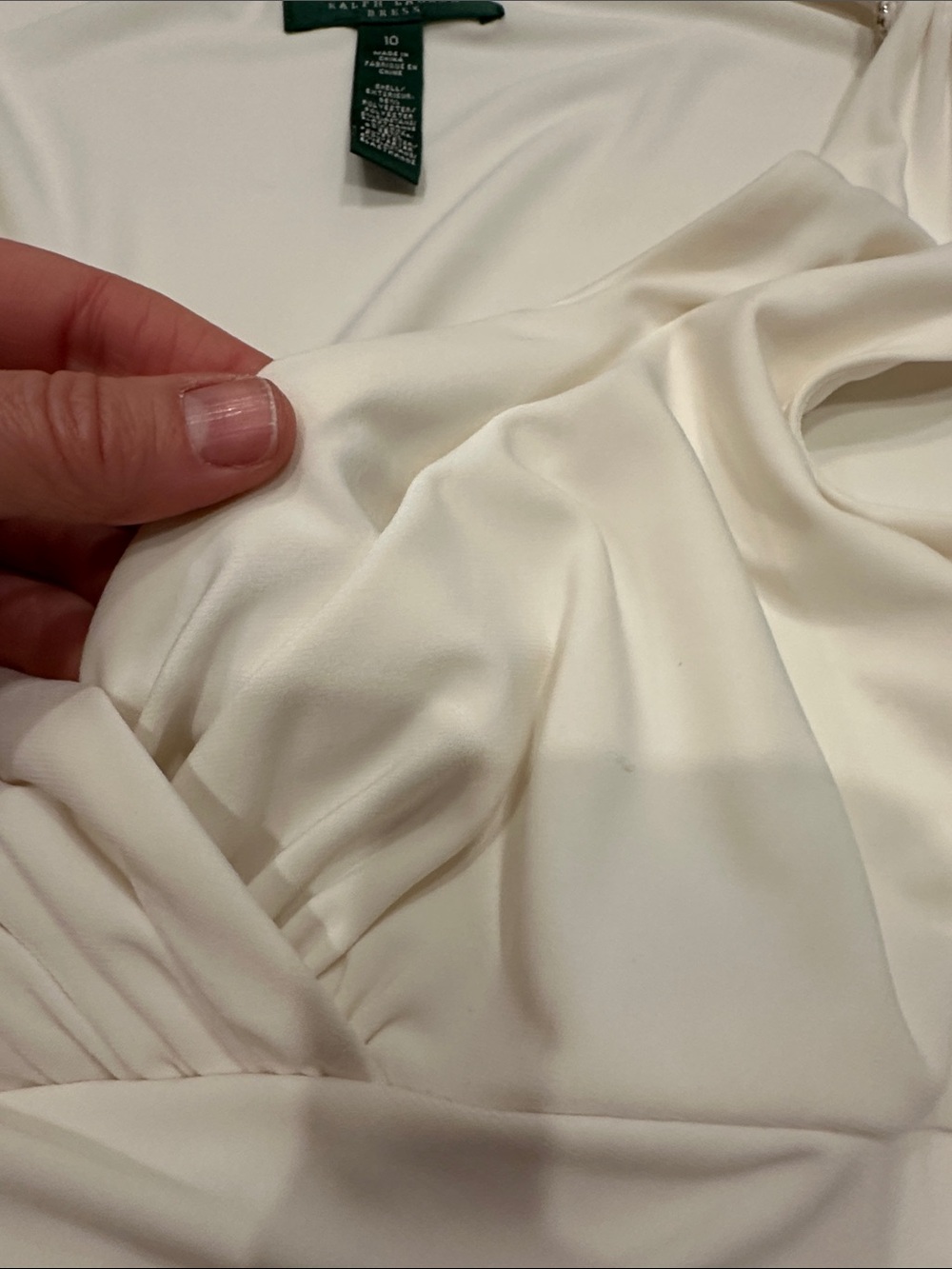 Ralph Lauren Cream Faux-Wrap Sleeveless Midi Dress - Picture 6 of 10